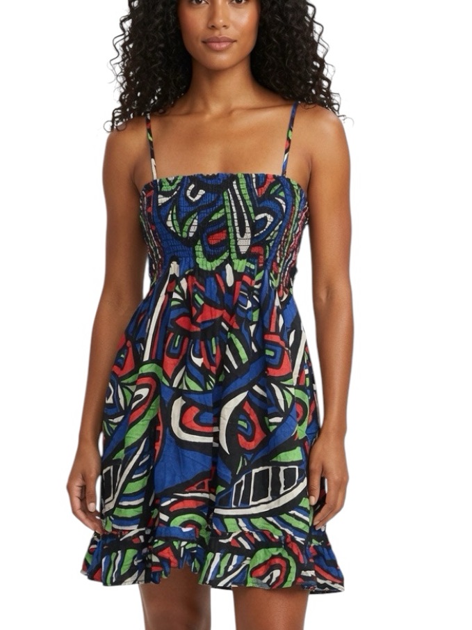 Double Zero: Sleeveless Floral Crochet Embellished Dress - Size Small